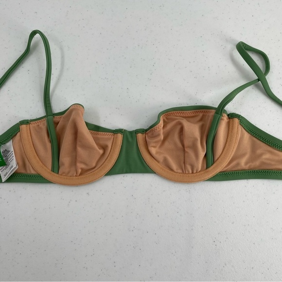 NWT J Crew Balconette Underwire Bikini Top Sage Green Size 32A Beach Swim - Picture 8 of 10